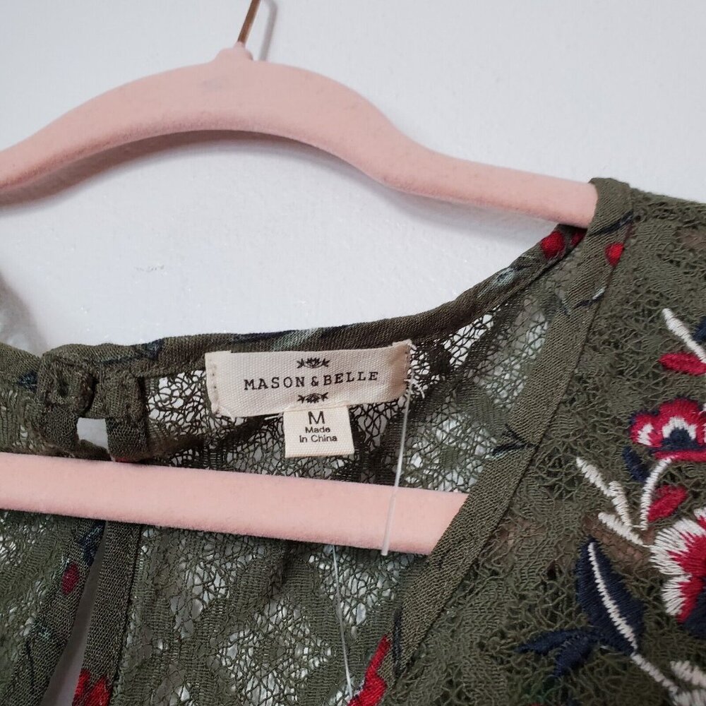 Olive Floral Embroidered Blouse - Picture 5 of 8